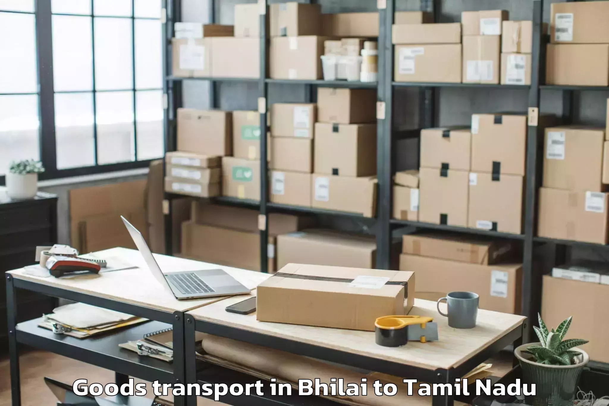 Reliable Bhilai to Ettayapuram Goods Transport